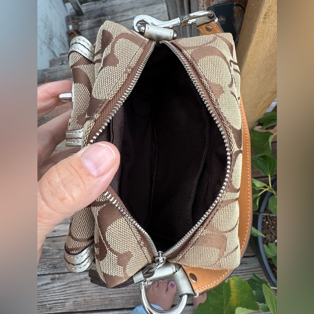 Coach Y2K Mini Double Legacy Signature Hobo w/ Dual Turn-Lock Pockets & Dust Bag - Picture 7 of 10